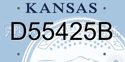 D55425B Kansas License Plate