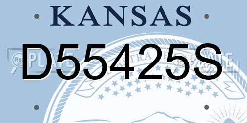 D55425S Kansas License Plate