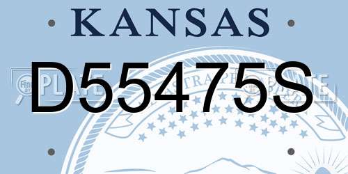 D55475S Kansas License Plate