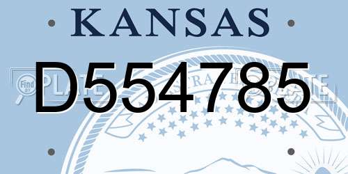D554785 Kansas License Plate
