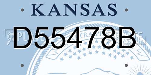 D55478B Kansas License Plate