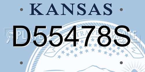 D55478S Kansas License Plate