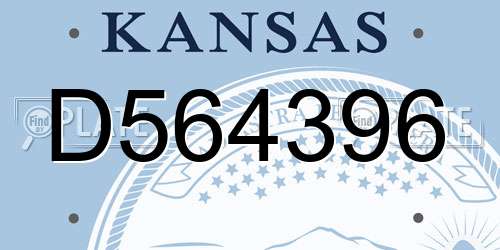 D564396 Kansas License Plate