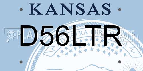 D56LTR Kansas License Plate