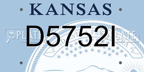 D5752I Kansas License Plate