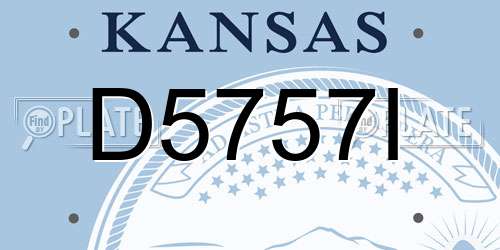 D5757I Kansas License Plate