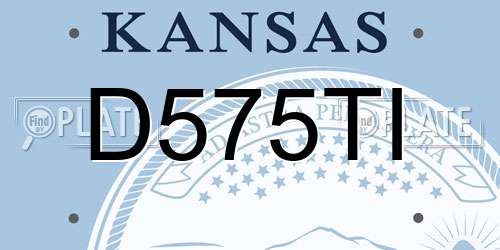 D575TI Kansas License Plate