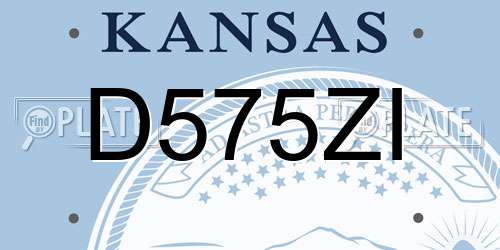 D575ZI Kansas License Plate