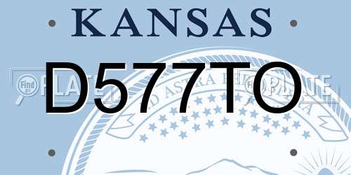D577TO Kansas License Plate
