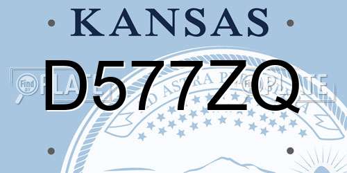 D577ZQ Kansas License Plate