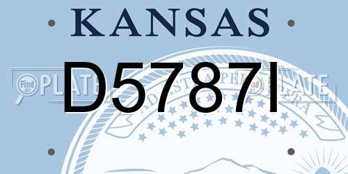 D5787I Kansas License Plate