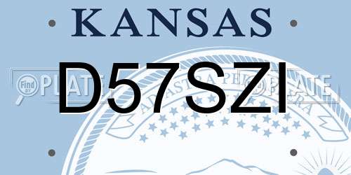 D57SZI Kansas License Plate