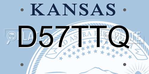 D57TTQ Kansas License Plate