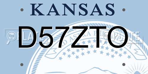 D57ZTO Kansas License Plate