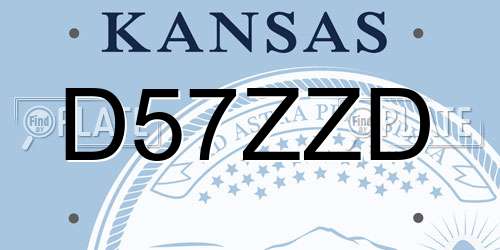 D57ZZD Kansas License Plate