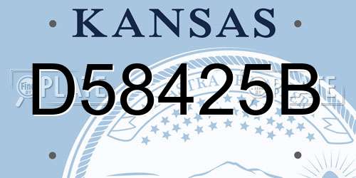 D58425B Kansas License Plate