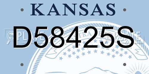 D58425S Kansas License Plate