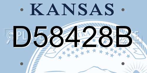 D58428B Kansas License Plate
