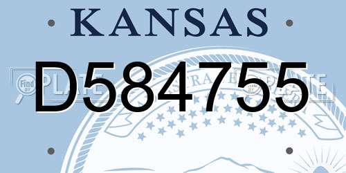 D584755 Kansas License Plate