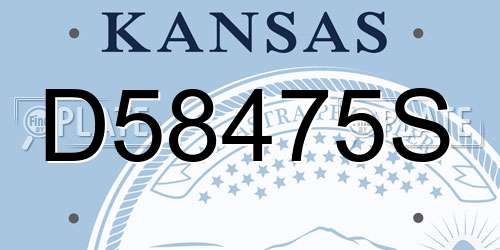 D58475S Kansas License Plate