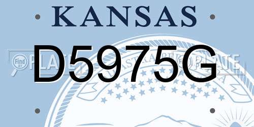 D5975G Kansas License Plate