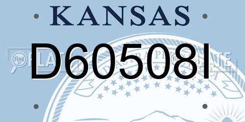 D60508I Kansas License Plate