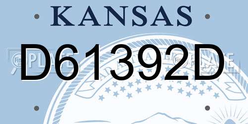 D61392D Kansas License Plate