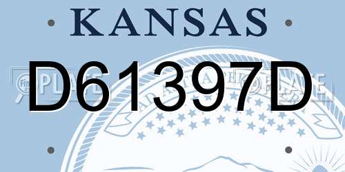 D61397D Kansas License Plate