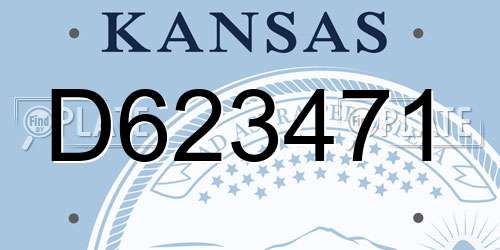 D623471 Kansas License Plate