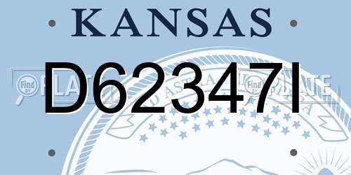 D62347I Kansas License Plate
