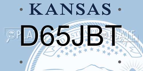 D65JBT Kansas License Plate
