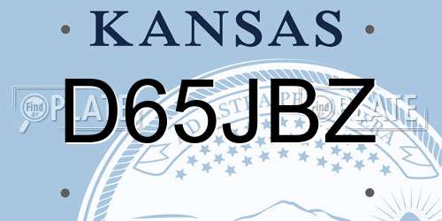 D65JBZ Kansas License Plate