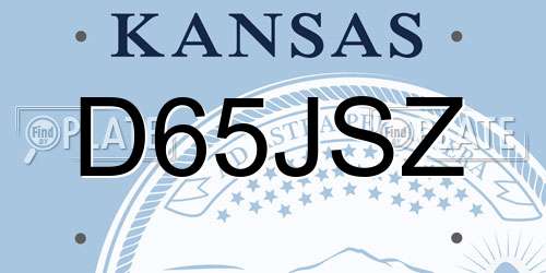 D65JSZ Kansas License Plate