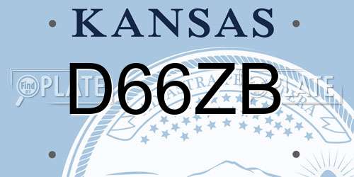 D66ZB Kansas License Plate