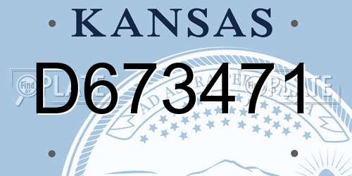 D673471 Kansas License Plate
