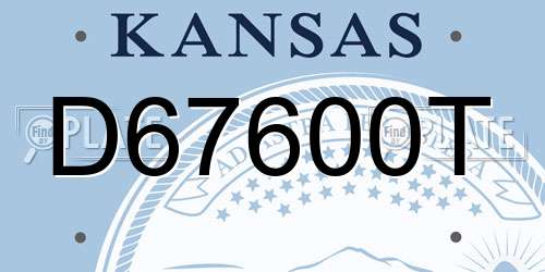 D67600T Kansas License Plate