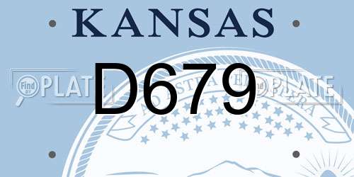 D679 Kansas License Plate