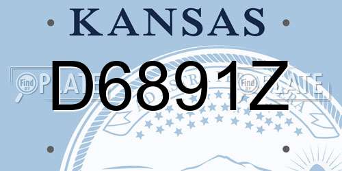 D6891Z Kansas License Plate