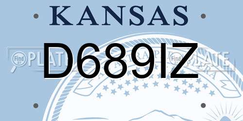 D689IZ Kansas License Plate