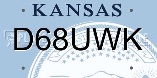 D68UWK Kansas License Plate