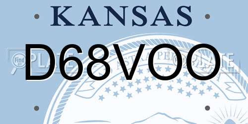 D68VOO Kansas License Plate
