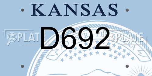 D692 Kansas License Plate