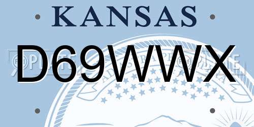 D69WWX Kansas License Plate