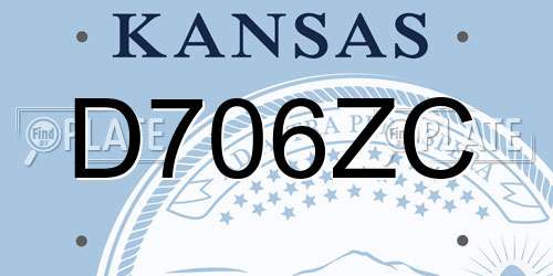 D706ZC Kansas License Plate