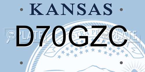 D70GZC Kansas License Plate