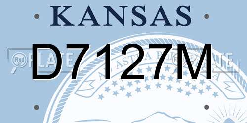 D7127M Kansas License Plate