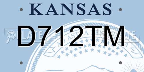 D712TM Kansas License Plate
