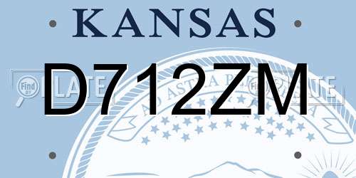 D712ZM Kansas License Plate