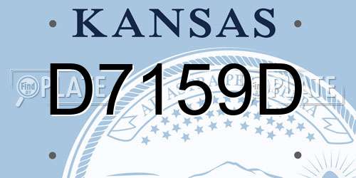 D7159D Kansas License Plate
