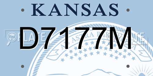 D7177M Kansas License Plate